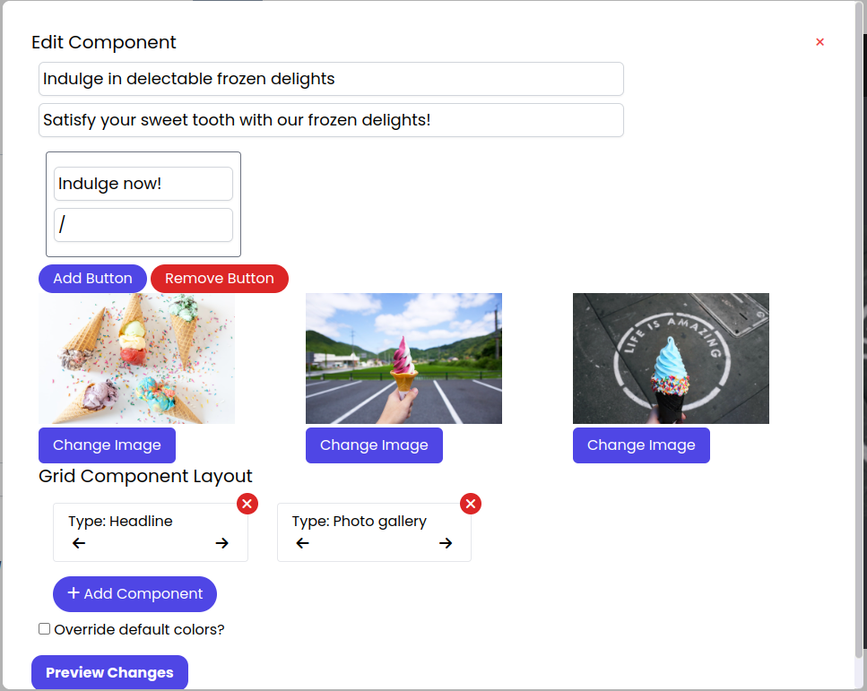 edit component